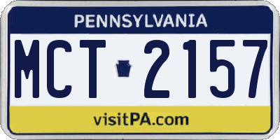 PA license plate MCT2157