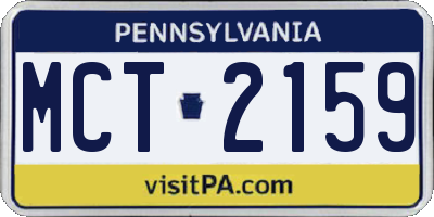 PA license plate MCT2159