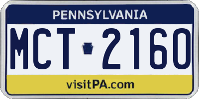 PA license plate MCT2160