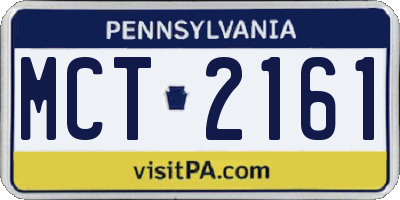 PA license plate MCT2161