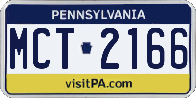 PA license plate MCT2166