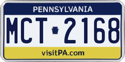 PA license plate MCT2168