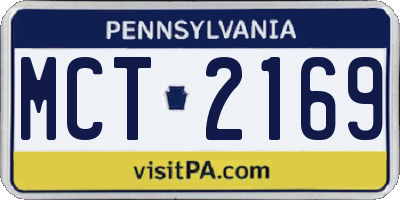 PA license plate MCT2169