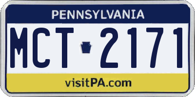 PA license plate MCT2171