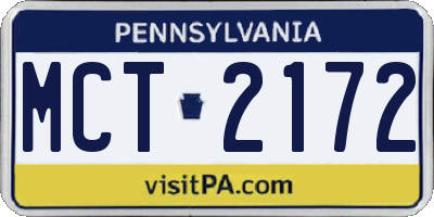 PA license plate MCT2172