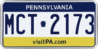 PA license plate MCT2173