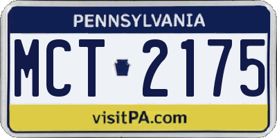 PA license plate MCT2175
