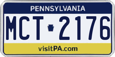 PA license plate MCT2176