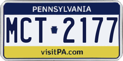 PA license plate MCT2177