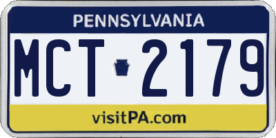PA license plate MCT2179
