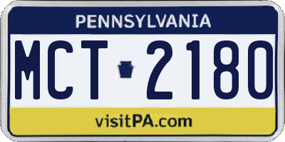 PA license plate MCT2180