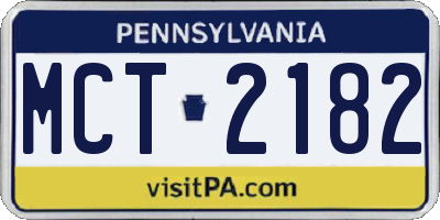 PA license plate MCT2182