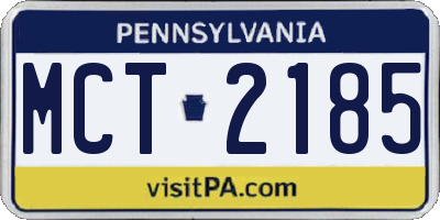 PA license plate MCT2185