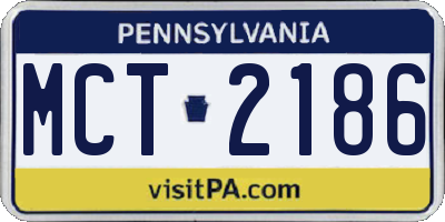 PA license plate MCT2186