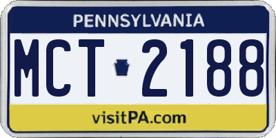 PA license plate MCT2188