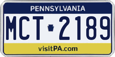 PA license plate MCT2189
