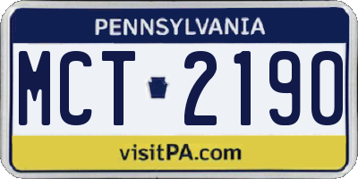 PA license plate MCT2190