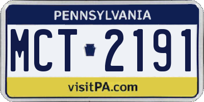 PA license plate MCT2191