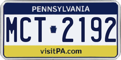PA license plate MCT2192