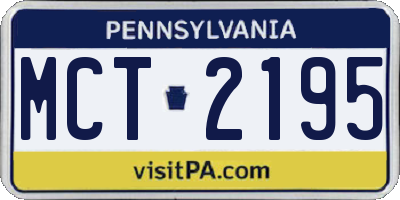 PA license plate MCT2195