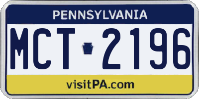 PA license plate MCT2196