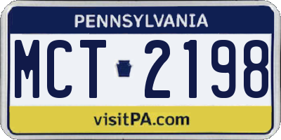 PA license plate MCT2198