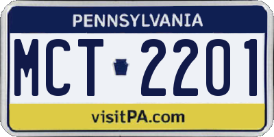 PA license plate MCT2201