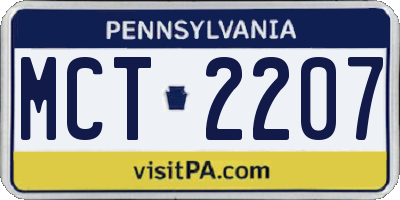 PA license plate MCT2207