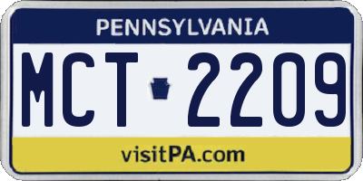 PA license plate MCT2209
