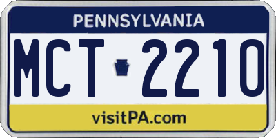 PA license plate MCT2210