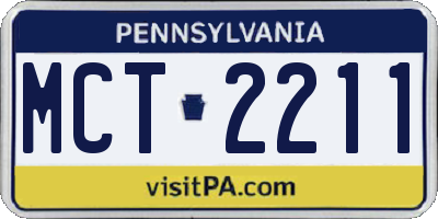 PA license plate MCT2211