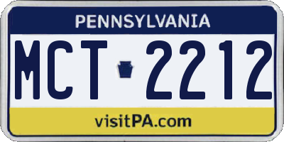 PA license plate MCT2212