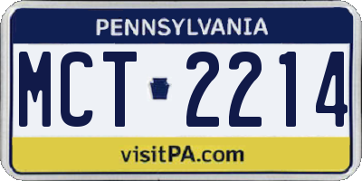 PA license plate MCT2214