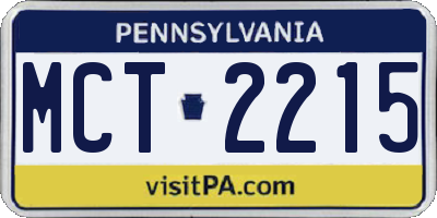 PA license plate MCT2215