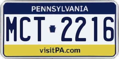 PA license plate MCT2216