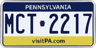 PA license plate MCT2217
