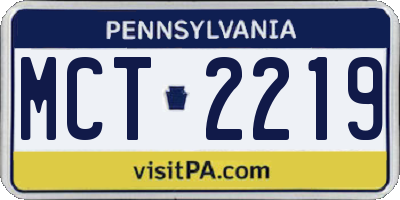 PA license plate MCT2219