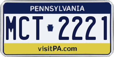 PA license plate MCT2221