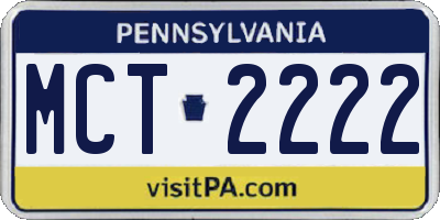 PA license plate MCT2222