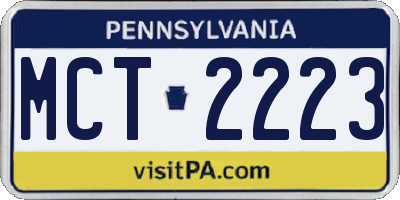 PA license plate MCT2223