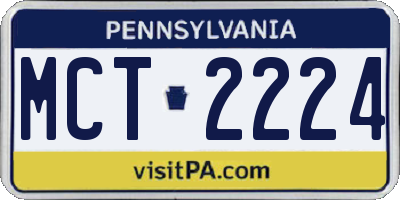 PA license plate MCT2224