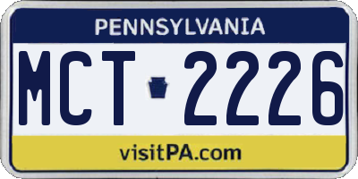 PA license plate MCT2226