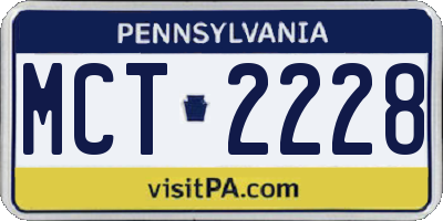 PA license plate MCT2228