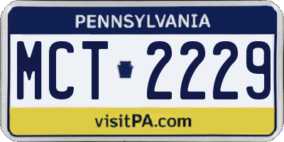 PA license plate MCT2229