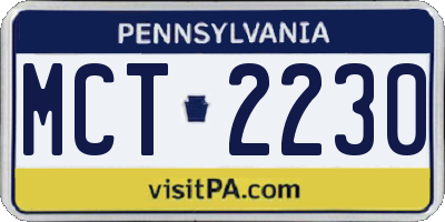 PA license plate MCT2230