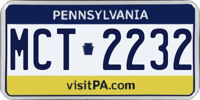 PA license plate MCT2232