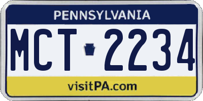 PA license plate MCT2234