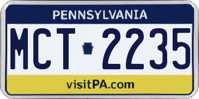 PA license plate MCT2235