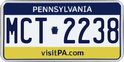 PA license plate MCT2238
