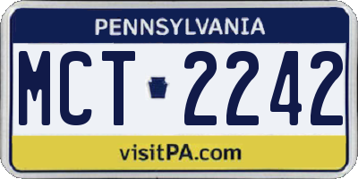 PA license plate MCT2242